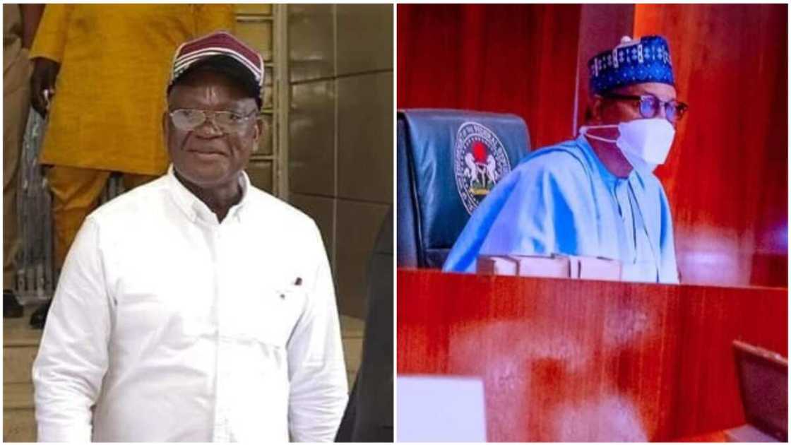 Samuel Ortom/President Muhammadu Buhari/Garba Shehu/Benue state/Insecurity Samuel Ortom/President Muhammadu Buhari/Garba Shehu/Benue state/Insecurity