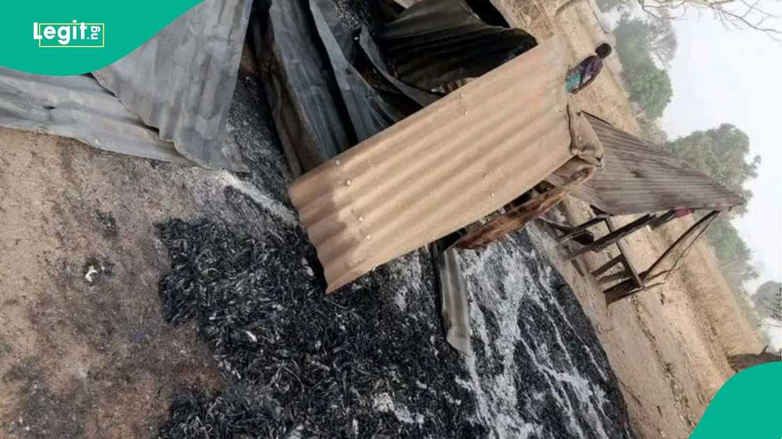 Destroyed houses and shops in Krichinga community following evening raid