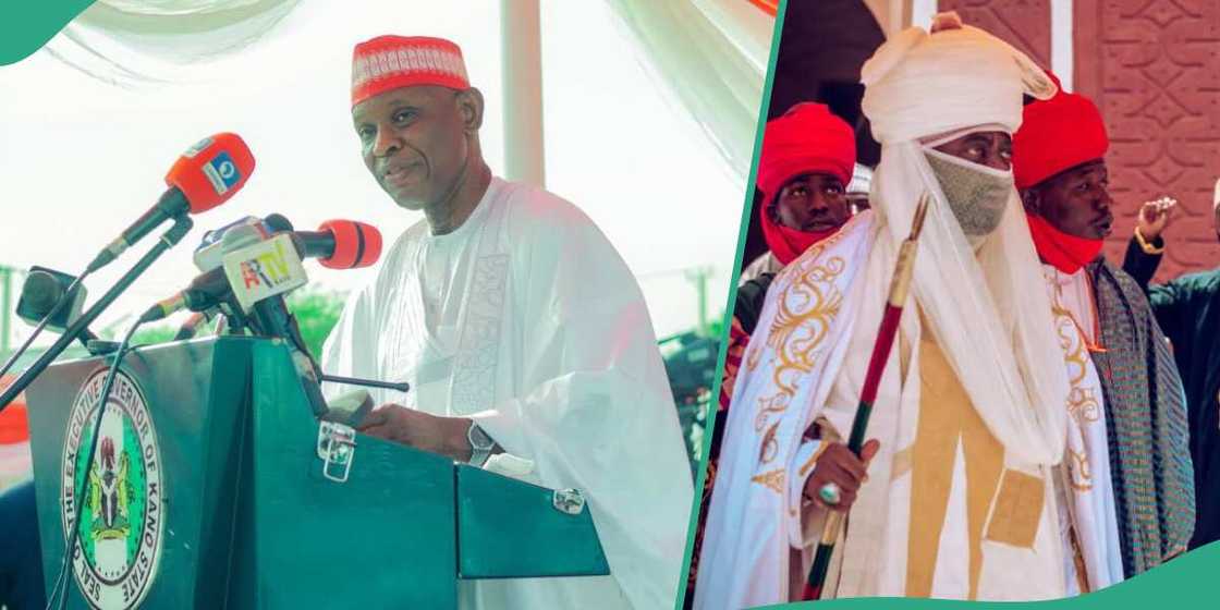 Nigerians have expressed mixed reactions to the video of escavators and bulldozers purportedly heading to Nasarawa mini palace housing Aminu Ado Bayero for demolition following the order of Governor Abba Kabir Yusuf. Nigerians have expressed mixed reactions to the video of escavators and bulldozers purportedly heading to Nasarawa mini palace housing Aminu Ado Bayero for demolition following the order of Governor Abba Kabir Yusuf.