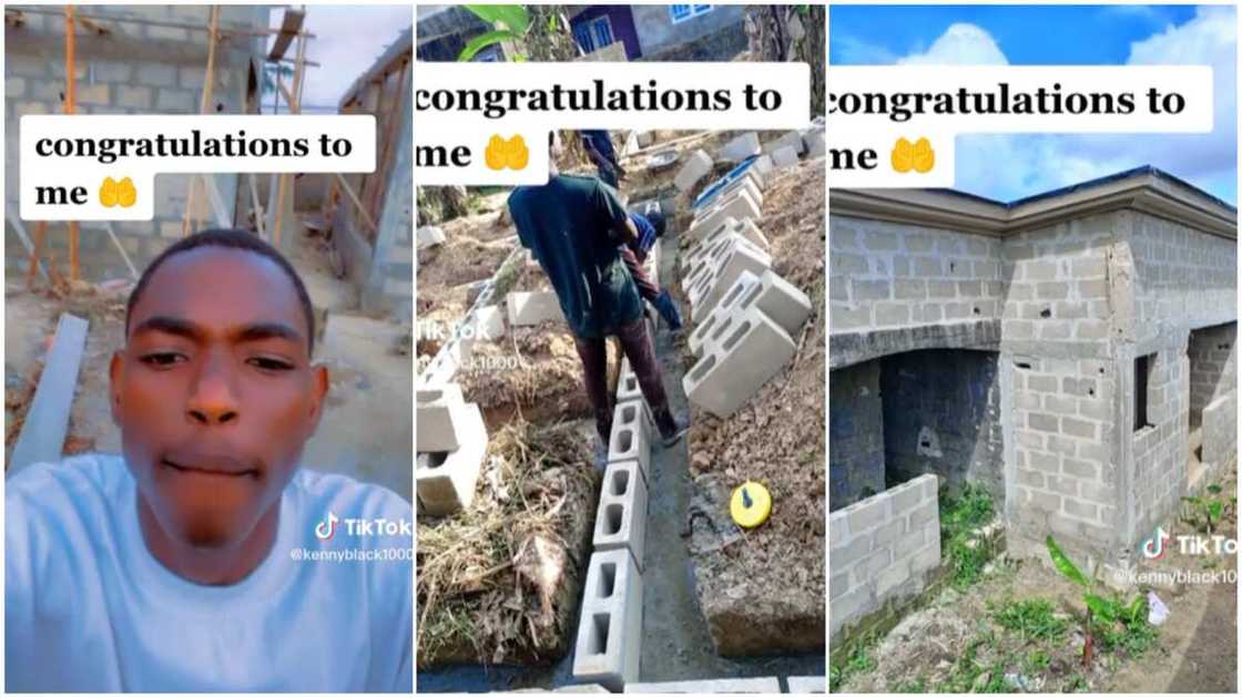 Building in Nigeria/Man roofed his house. Building in Nigeria/Man roofed his house.