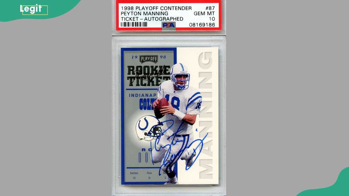 1998 Playoff Contenders Rookie Ticket Peyton Manning Autograph #87