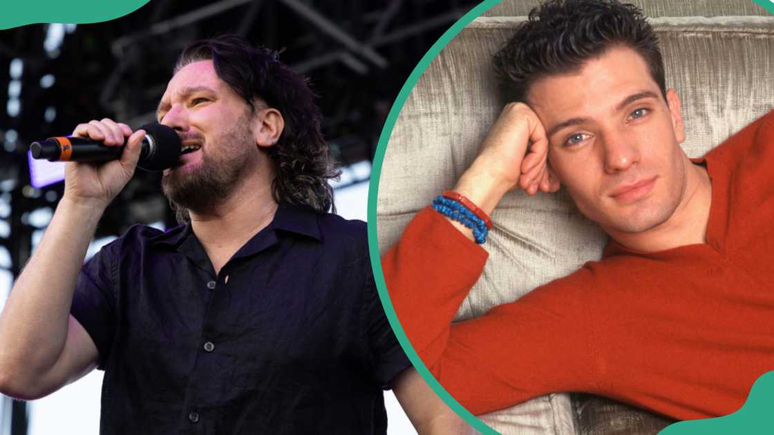 JC Chasez at the 7th Annual Elsie Fest (L). The singer in the penthouse suite of the Chateau Marmont (R)