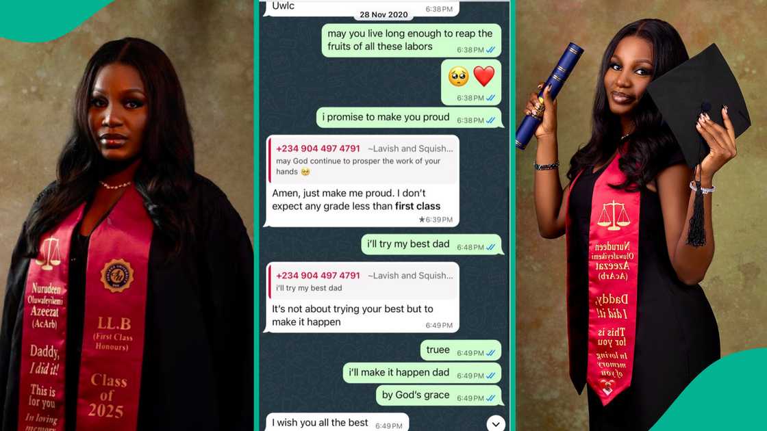 Nigerian lady shares message her father sent to her on WhatsApp before he died. Nigerian lady shares message her father sent to her on WhatsApp before he died.