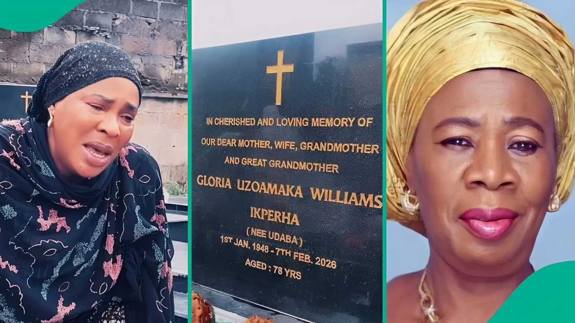 Faithia Balogun pays heartfelt visit to her late mother's graveside.