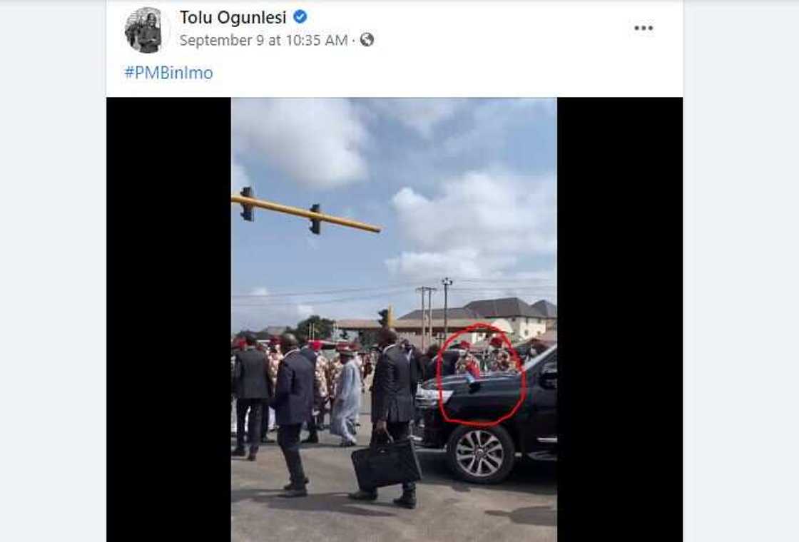 Fact Check: Is It True Biafra Flag Was Hoisted on President Buhari’s Car During Imo Visit?