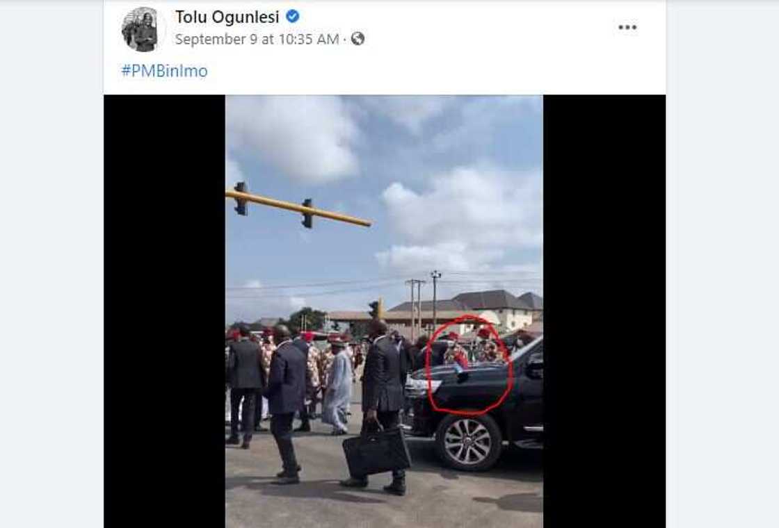 Fact Check: Is It True Biafra Flag Was Hoisted on President Buhari’s Car During Imo Visit? Fact Check: Is It True Biafra Flag Was Hoisted on President Buhari’s Car During Imo Visit?