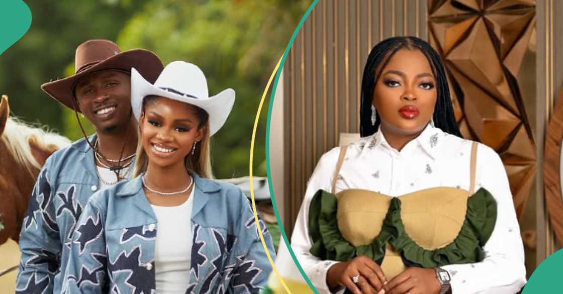 Funke Akindele prays for Priscilla Ojo as she arrives Tanzania for the latter's wedding finale with Juma Jux. Funke Akindele prays for Priscilla Ojo as she arrives Tanzania for the latter's wedding finale with Juma Jux.