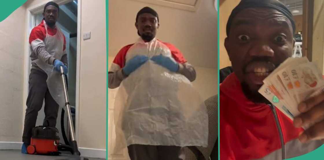 Man working in the UK flaunts money he made in 12 hours. Man working in the UK flaunts money he made in 12 hours.