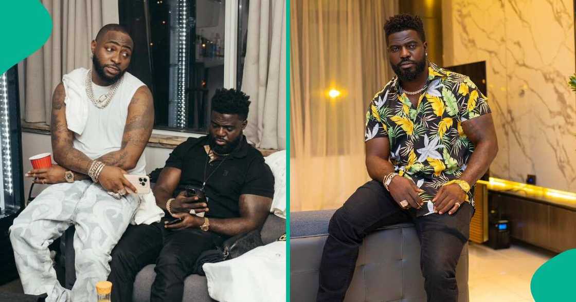 Nigerian singer Davido and his bodyguard Lati Nigerian singer Davido and his bodyguard Lati