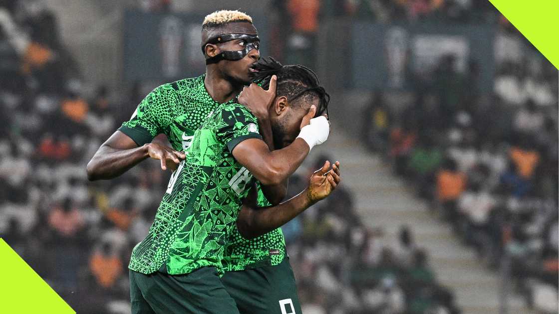 Victor Osimhen, Ademola Lookman, Super Eafles, Nigeria, South Africa, AFCON 2023, Stade de la Paix, Bouake, Ivory Coast. Victor Osimhen, Ademola Lookman, Super Eafles, Nigeria, South Africa, AFCON 2023, Stade de la Paix, Bouake, Ivory Coast.