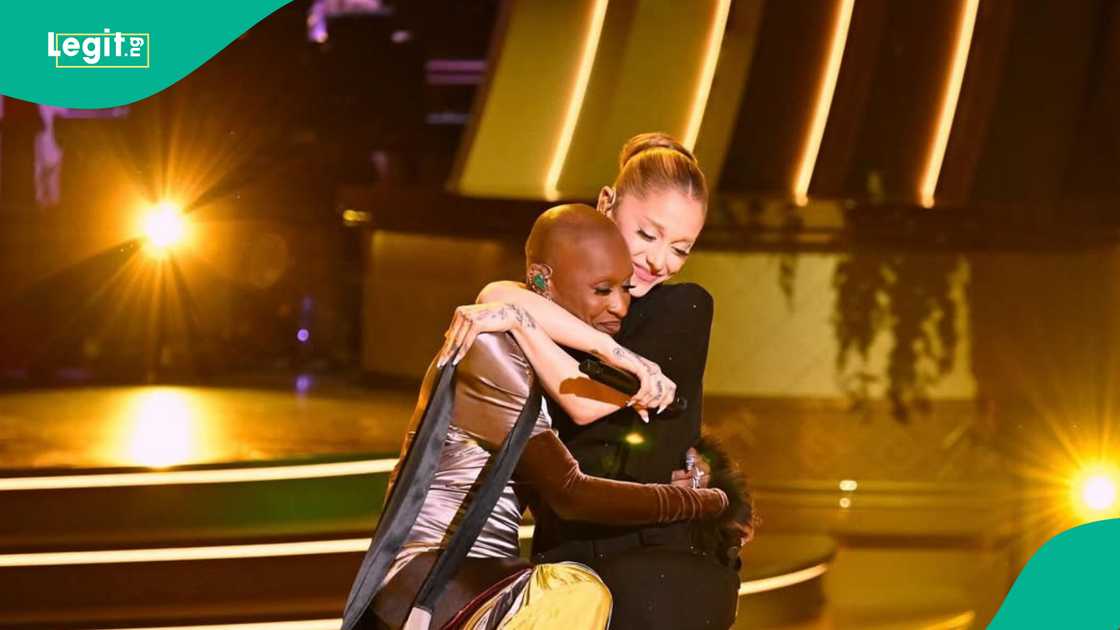 Cynthia Erivo and Ariana Grande seen at the premiere of Wicked.