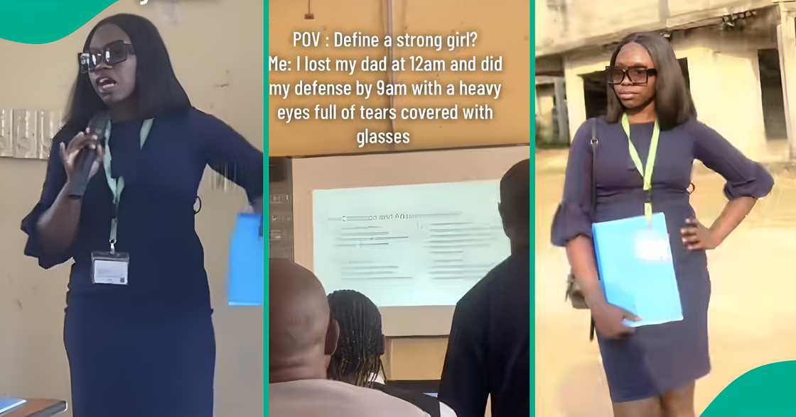 Grieving student who lost her father breaks down in tears while defending her project. Grieving student who lost her father breaks down in tears while defending her project.