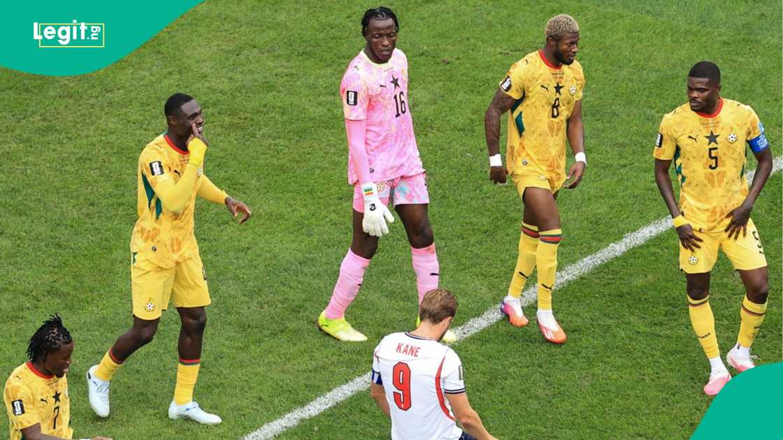 Harry Kane reacts after a shot against Ghana at Boston Stadium. Photo by TouchlineX