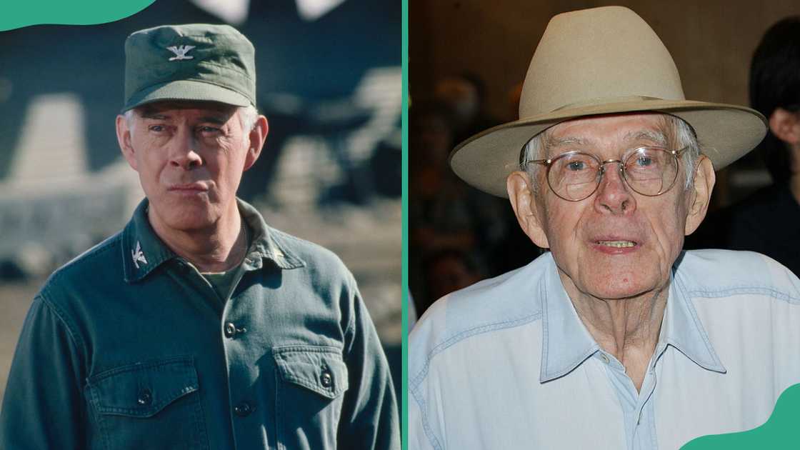 Harry Morgan in August 1976. Harry Morgan on 10 August 2002. Harry Morgan in August 1976. Harry Morgan on 10 August 2002.