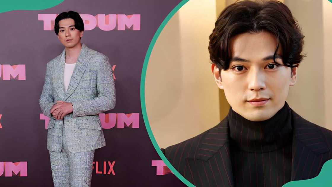 Mackenyu at Fundação Bienal de São Paulo in Sao Paulo, Brazil (L). Mackenyu at the Music Center in Los Angeles, California (R).