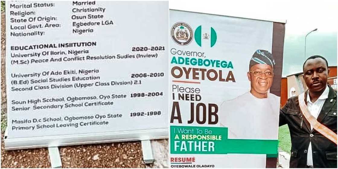 The Nigerian man has got social media talking with his roll up banner The Nigerian man has got social media talking with his roll up banner