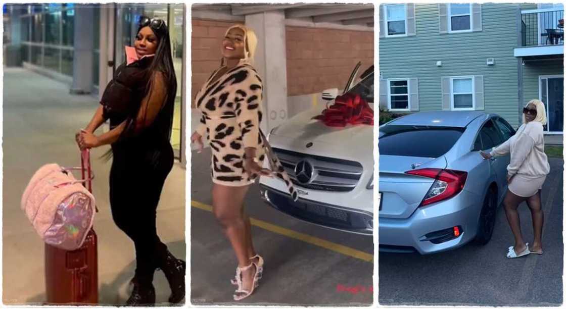 Nigerian lady who bought two cars after getting a job in Canada. Nigerian lady who bought two cars after getting a job in Canada.