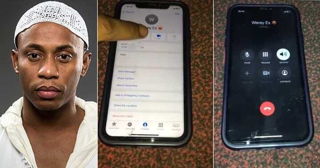 Man calls ex-girlfriend on phone Man calls ex-girlfriend on phone