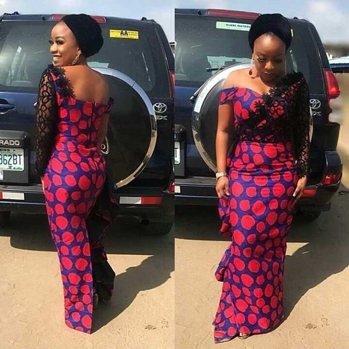 Red and purple Ankara dress