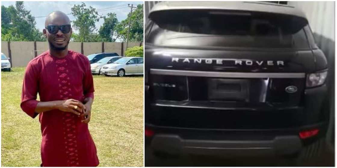 Comedian Mr Jollof buys brand new car, shares video online