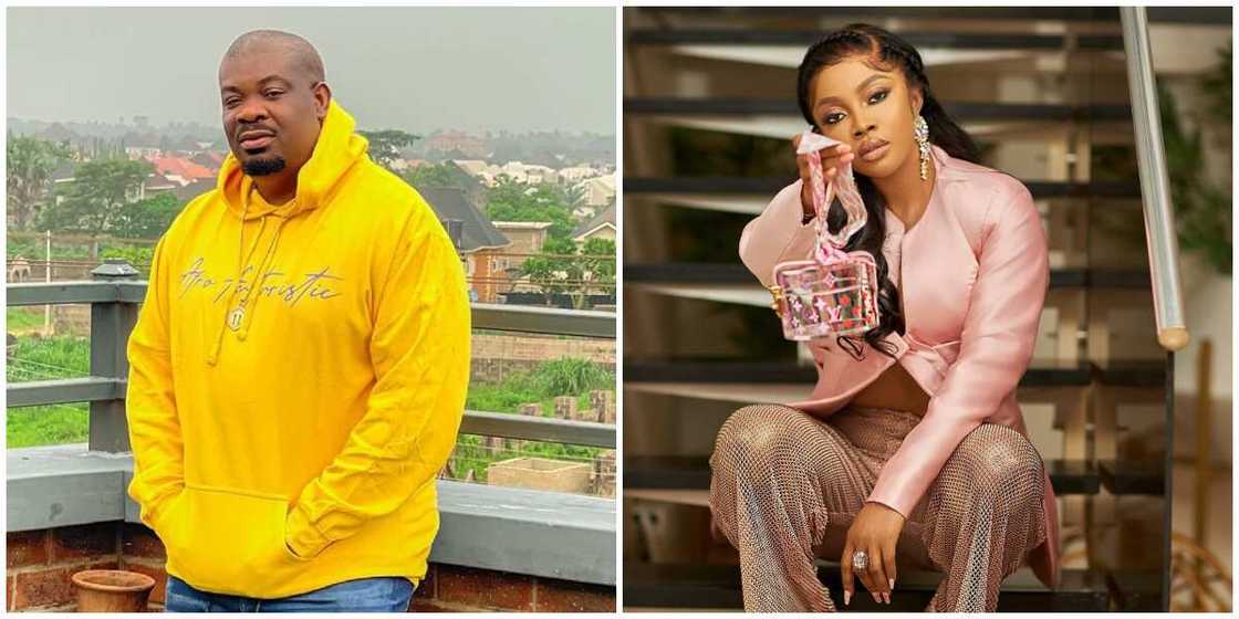 Don Jazzy 'laps' curvy media personality Toke Makinwa in photo Don Jazzy 'laps' curvy media personality Toke Makinwa in photo