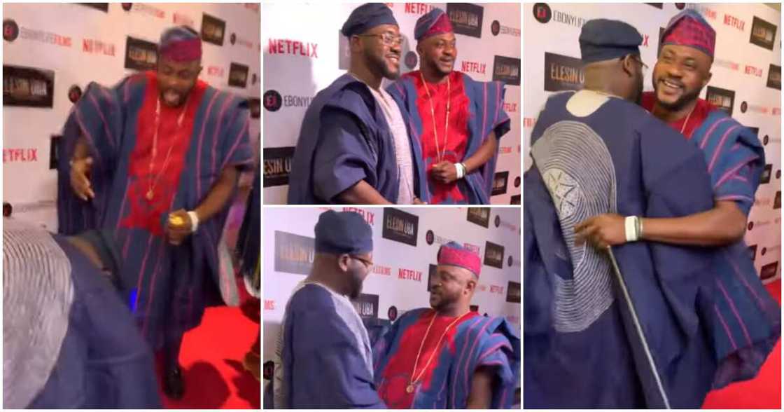 Odunlade Adekola and Deyemi Okanlawon at Elesin Oba movie premiere. Odunlade Adekola and Deyemi Okanlawon at Elesin Oba movie premiere.