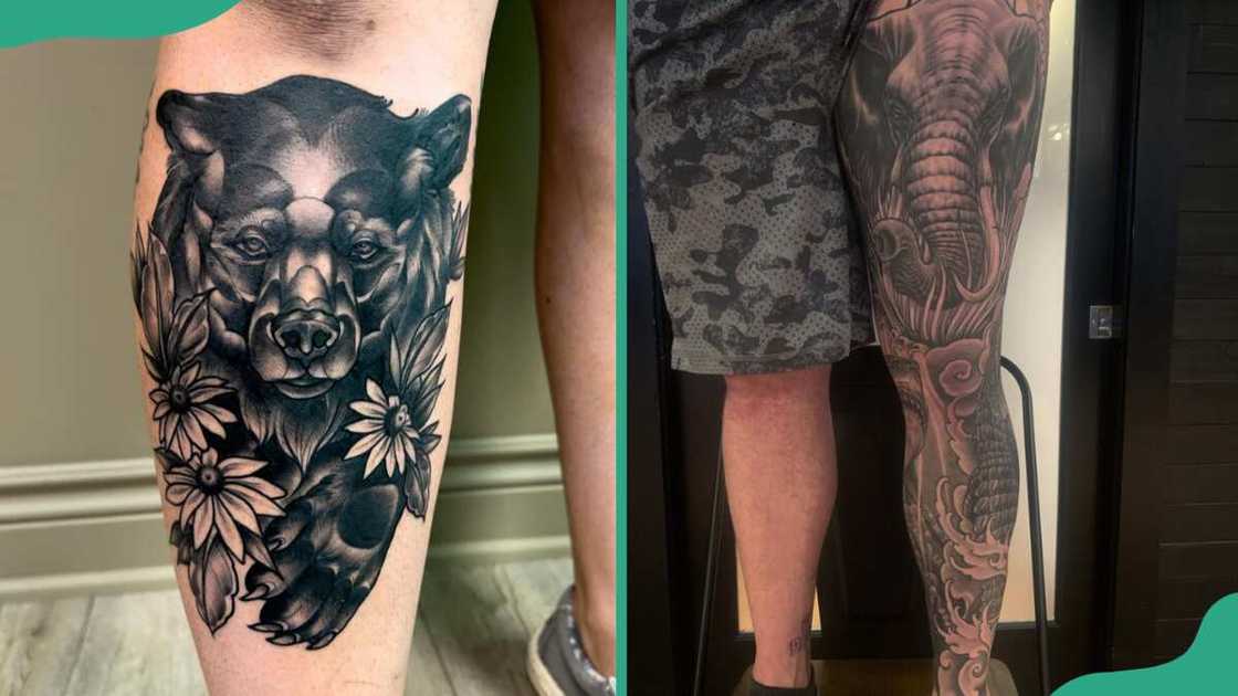 Blackwork animal tattoos