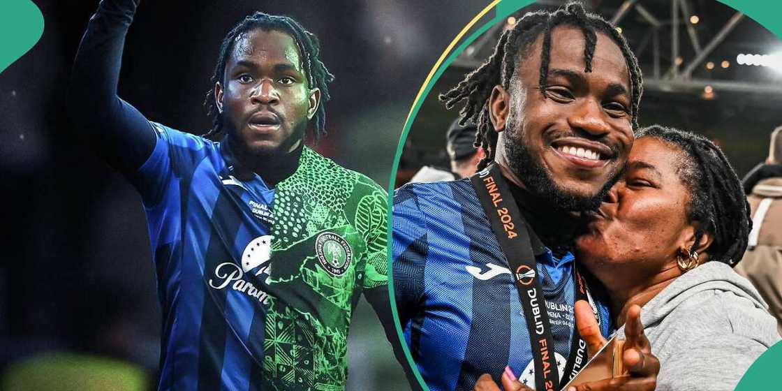 Ademola Lookman rocks club and country jersey with mum Ademola Lookman rocks club and country jersey with mum