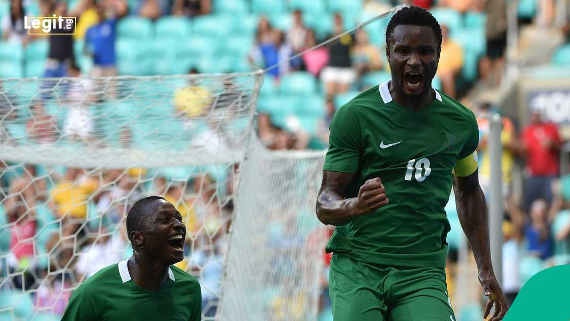 John Obi Mikel, Nigeria, Sadiq Umar, Denmark Rio 2016 Olympics, Brazil. John Obi Mikel, Nigeria, Sadiq Umar, Denmark Rio 2016 Olympics, Brazil.