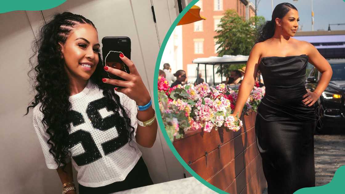 Adrianna Rivas at her house (L) and in an event (R) Adrianna Rivas at her house (L) and in an event (R)