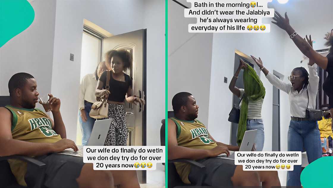 Siblings discover their newlywed brother now bathes early.