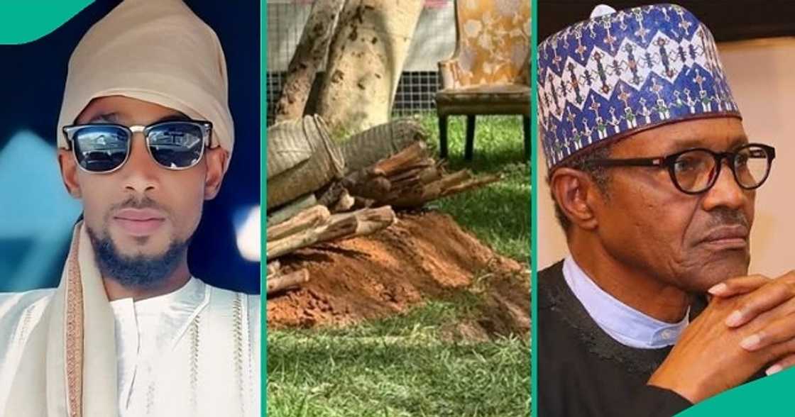 Man speaks about the 'same spot' former president Muhammadu Buhari was buried. Man speaks about the 'same spot' former president Muhammadu Buhari was buried.
