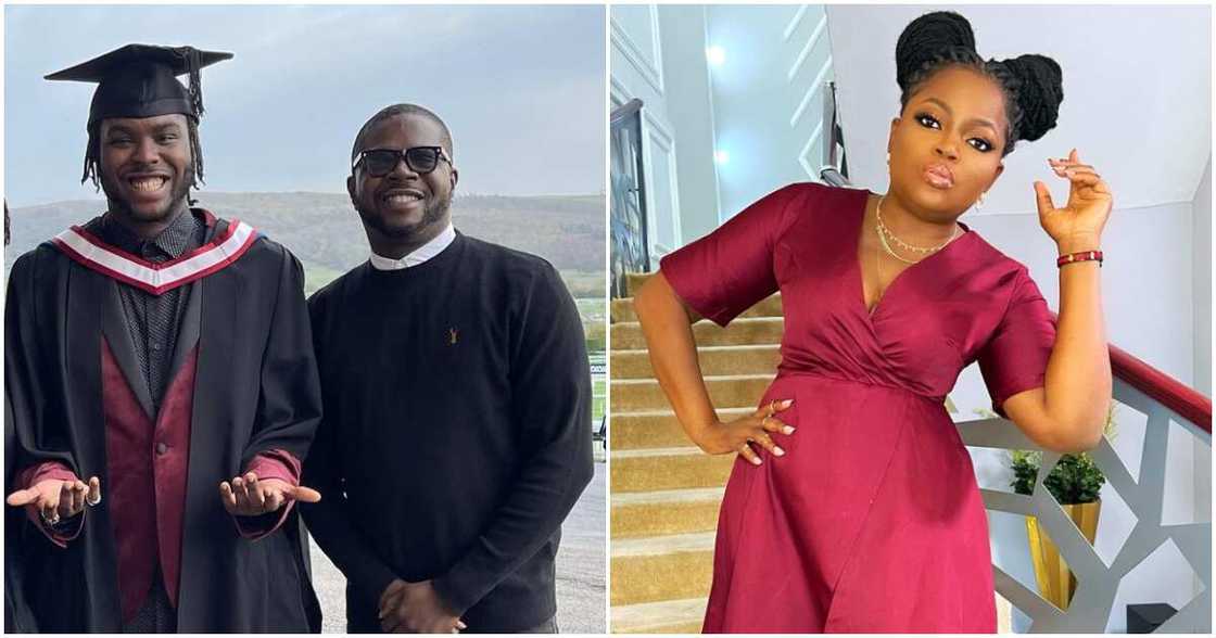 Funke Akindele, JJC SKillz and step son. Funke Akindele, JJC SKillz and step son.