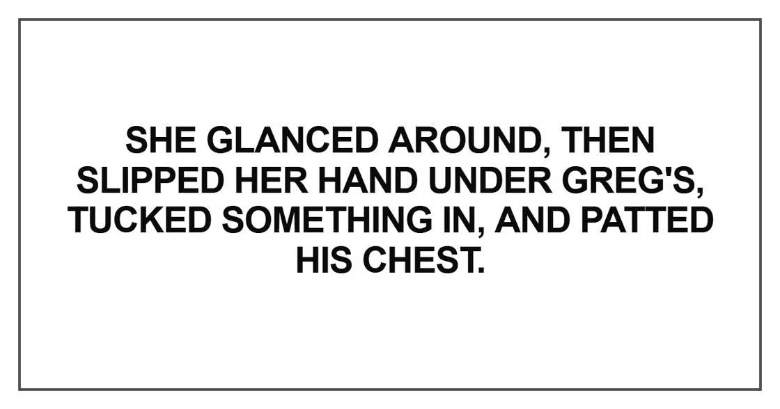 She glanced around, then slipped her hand She glanced around, then slipped her hand
