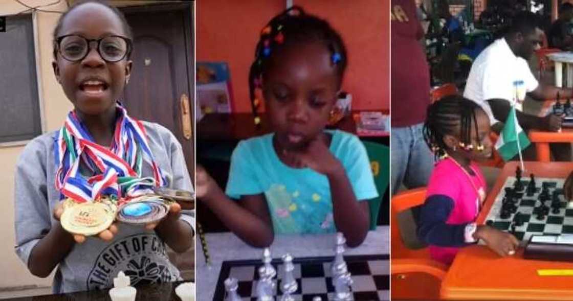 Chess player, eight medals, little girl Chess player, eight medals, little girl