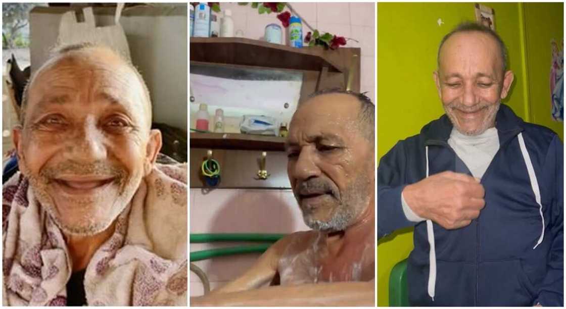 Homeless man receives a transformed look from a stranger who took him out for a shave, a bath and wore him new clothes. Homeless man receives a transformed look from a stranger who took him out for a shave, a bath and wore him new clothes.