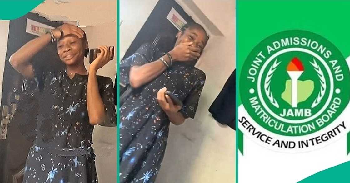 Man whose daughter has written JAMB exam 3 times screams after hearing her new score. Man whose daughter has written JAMB exam 3 times screams after hearing her new score.