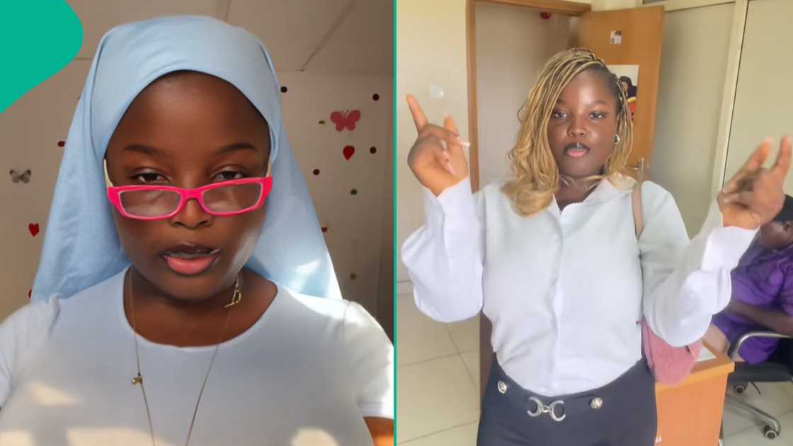 A Nigerian student plays with her father lecturer after sighting him in campus A Nigerian student plays with her father lecturer after sighting him in campus