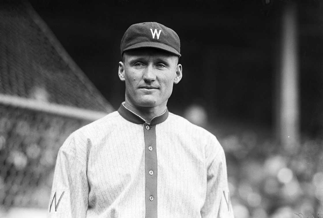 A black and white photo of Walter Johnson A black and white photo of Walter Johnson