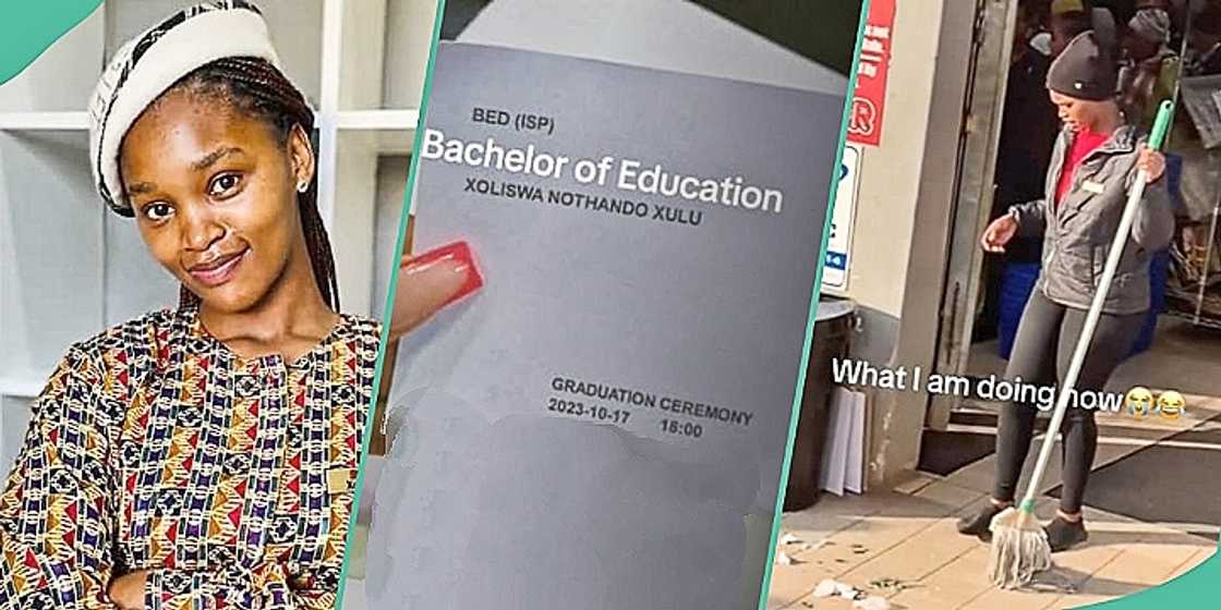 Graduate goes viral after taking job of cleaner