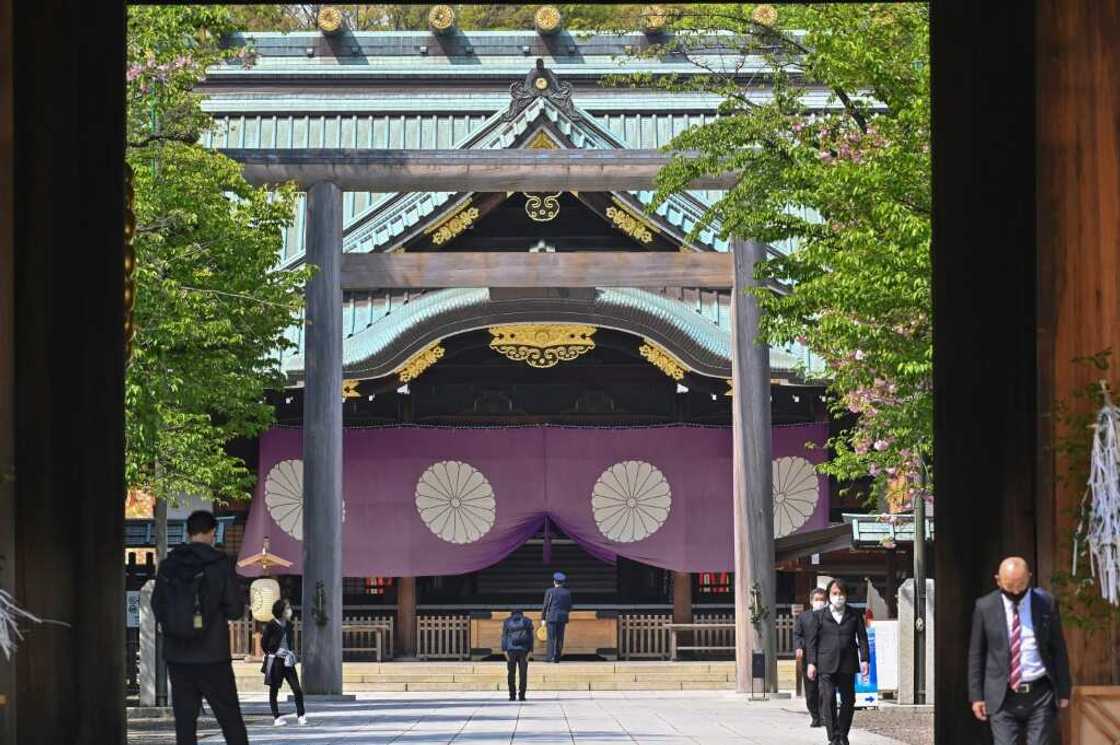 The controversial Yasukuni Shrine, seen here in April 2022, honours 2.5 million war dead The controversial Yasukuni Shrine, seen here in April 2022, honours 2.5 million war dead