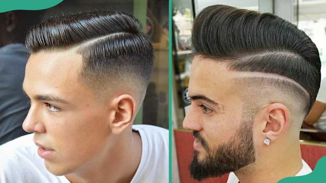 Men rocking the side part haircut