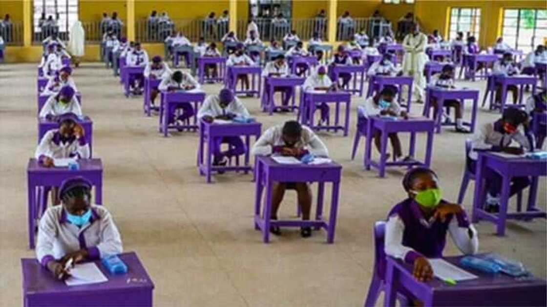 Photo of students sitting for the result