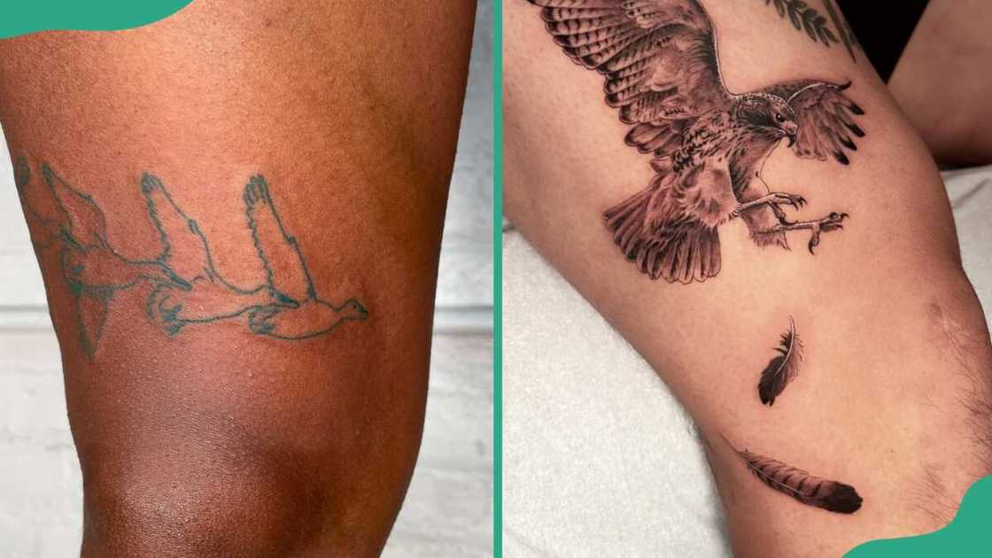 Flying bird tattoos