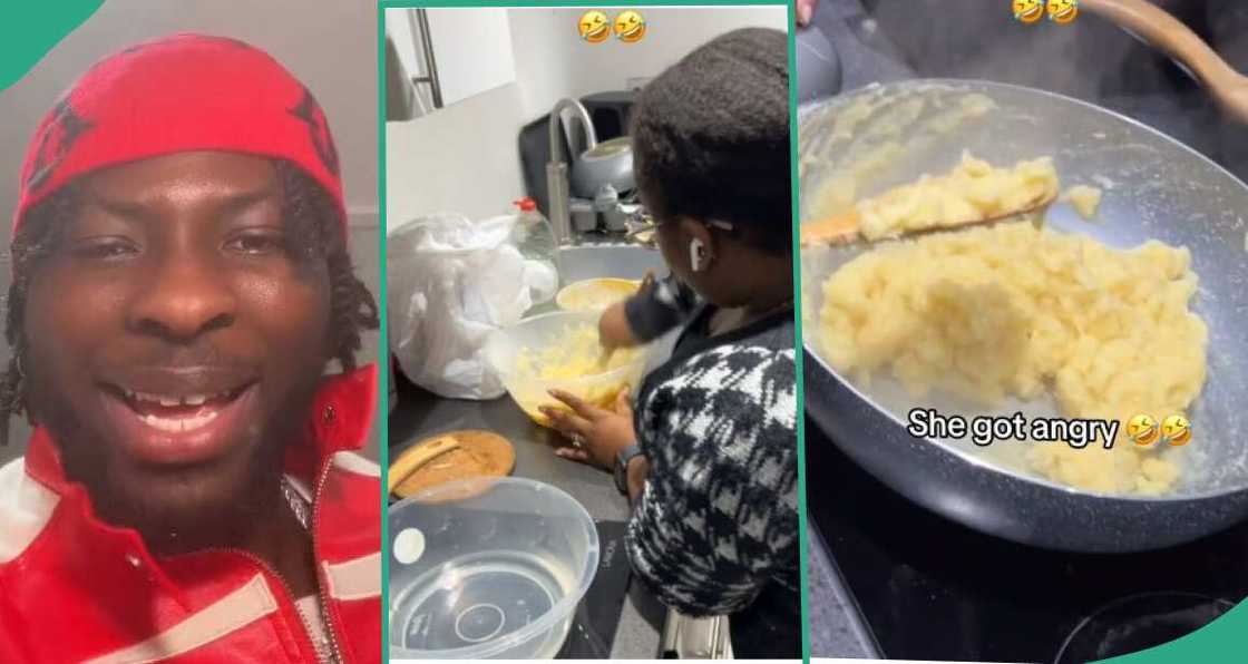 Man laments in video over semo his Igbo girlfriend made for him Man laments in video over semo his Igbo girlfriend made for him