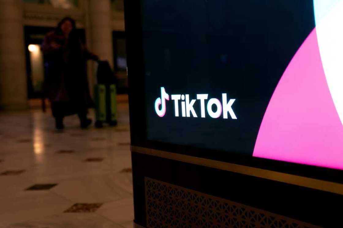 An advertisement for TikTok is displayed at Union Station in Washington on April 3, 2023 An advertisement for TikTok is displayed at Union Station in Washington on April 3, 2023