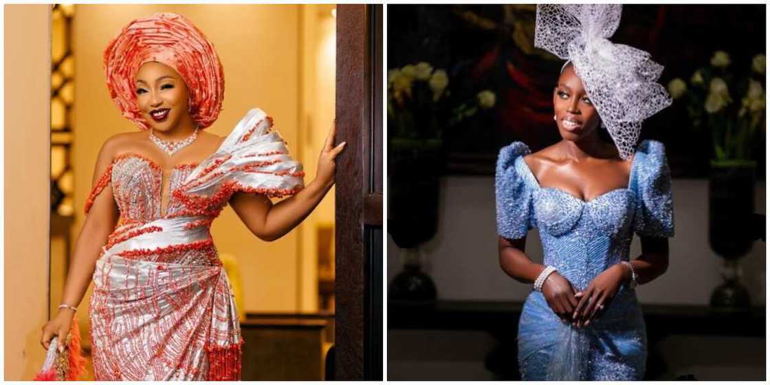 Photos of Rita Dominic and another Nigerian bride.