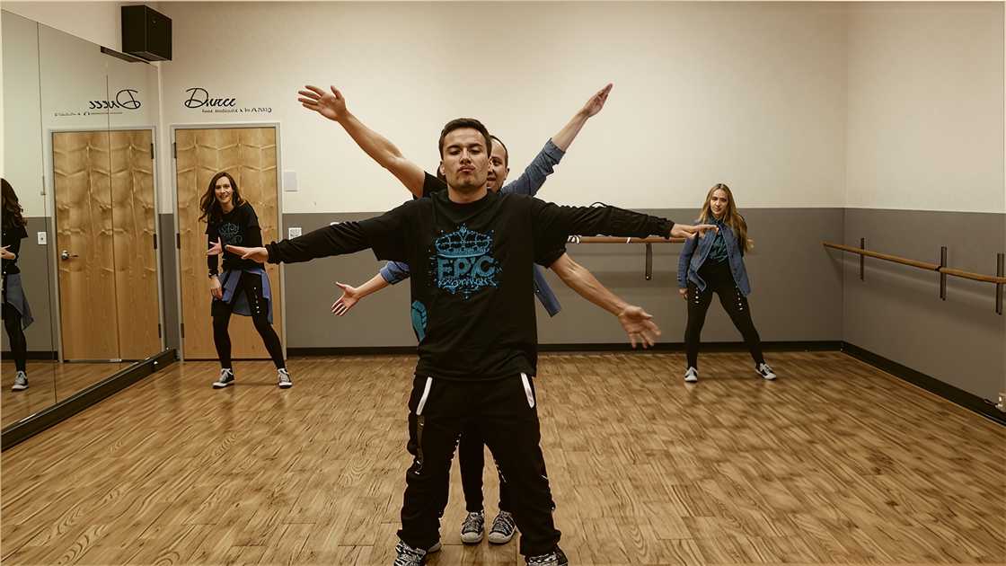 Dancers create music by moving using DrumPants Dancers create music by moving using DrumPants