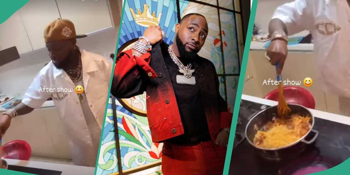 Vdeo of Davido cooking trends. Vdeo of Davido cooking trends.