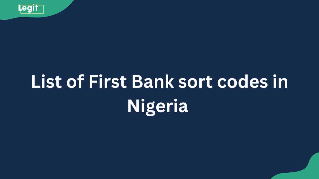 list of first bank sort code in nigeria